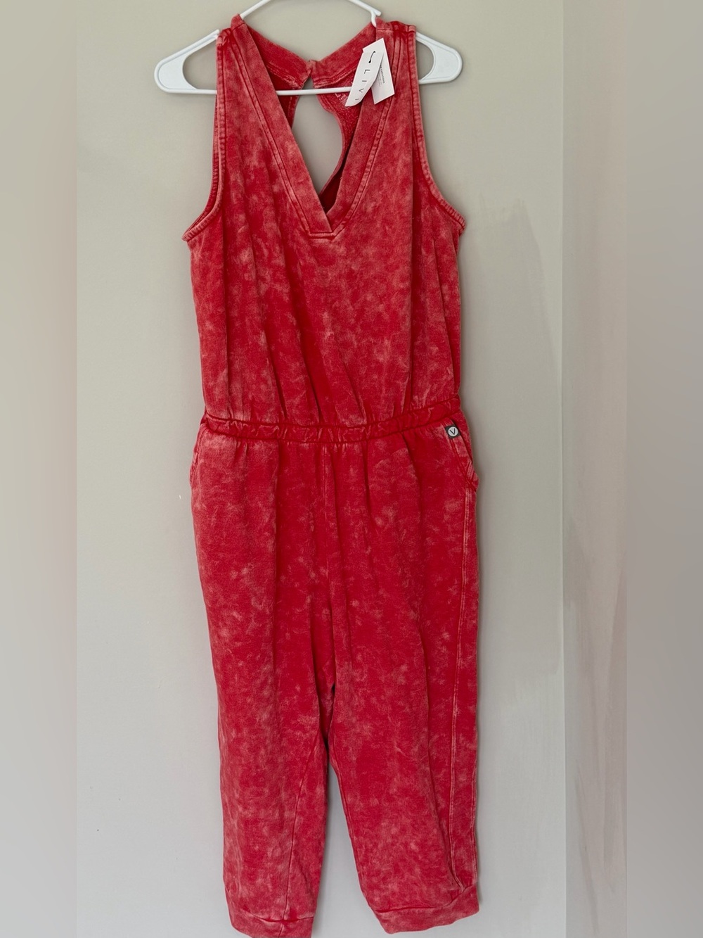 NWT Lane Bryant Livi Sleeveless French Terry Jumpsuit Romper Tie Dye Comfy 14/16